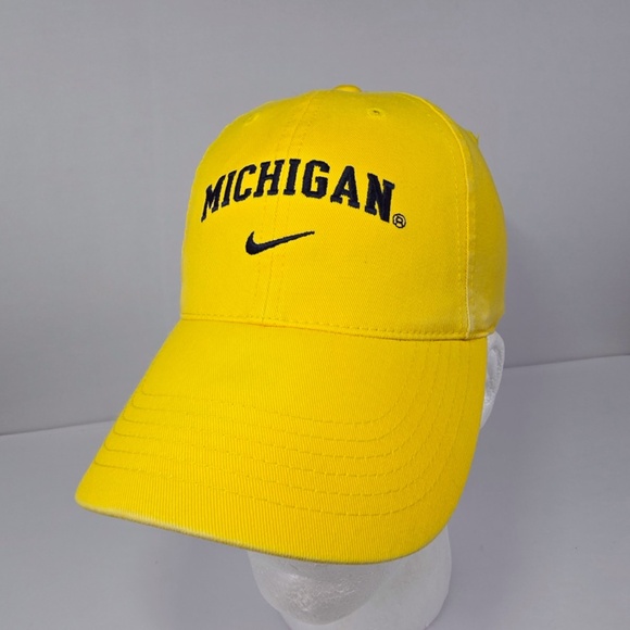 Vintage Y2K Nike Team University Of Michigan Wolverines Hat Center Check - Picture 2 of 9